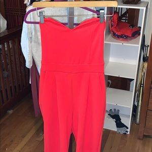 Red one piece no sleeves from express